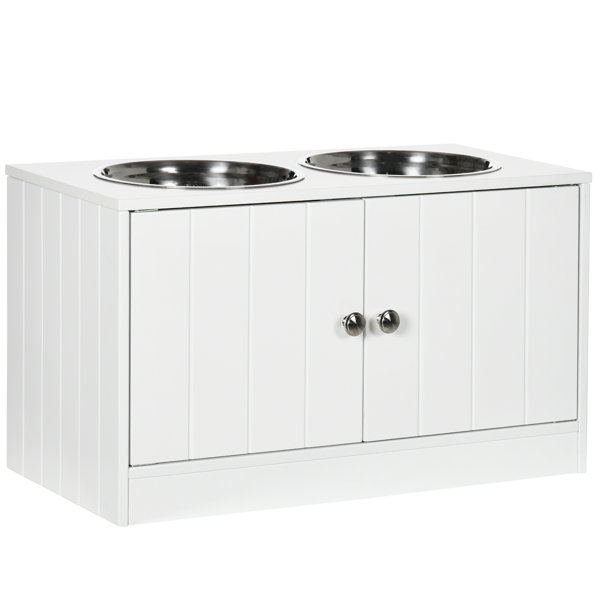 Dog food hotsell cabinet with bowls